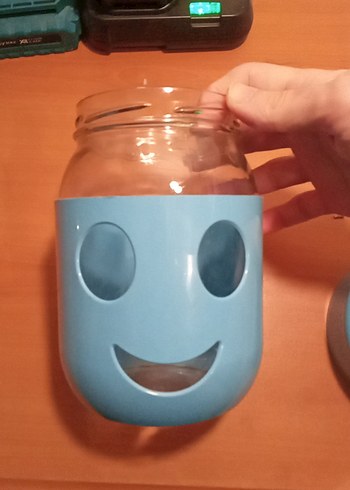 Gülümseyen Yüz Tasarımı kavanoz - Görsel 4