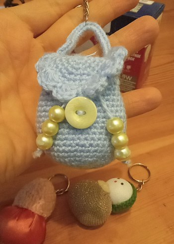 Renkli Örgü Bohem Kadın Anahtarlık - Görsel 2