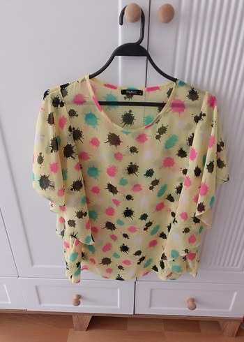 Renkli Desenli  Bluzu - Tozlu - Görsel 3