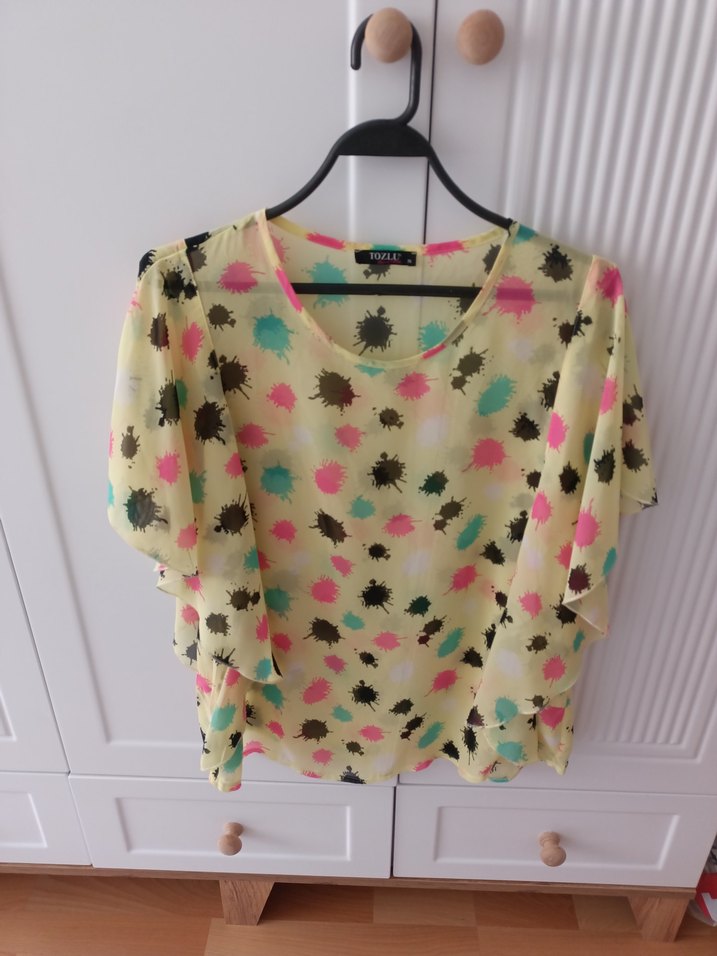 Renkli Desenli  Bluzu - Tozlu - Görsel 3