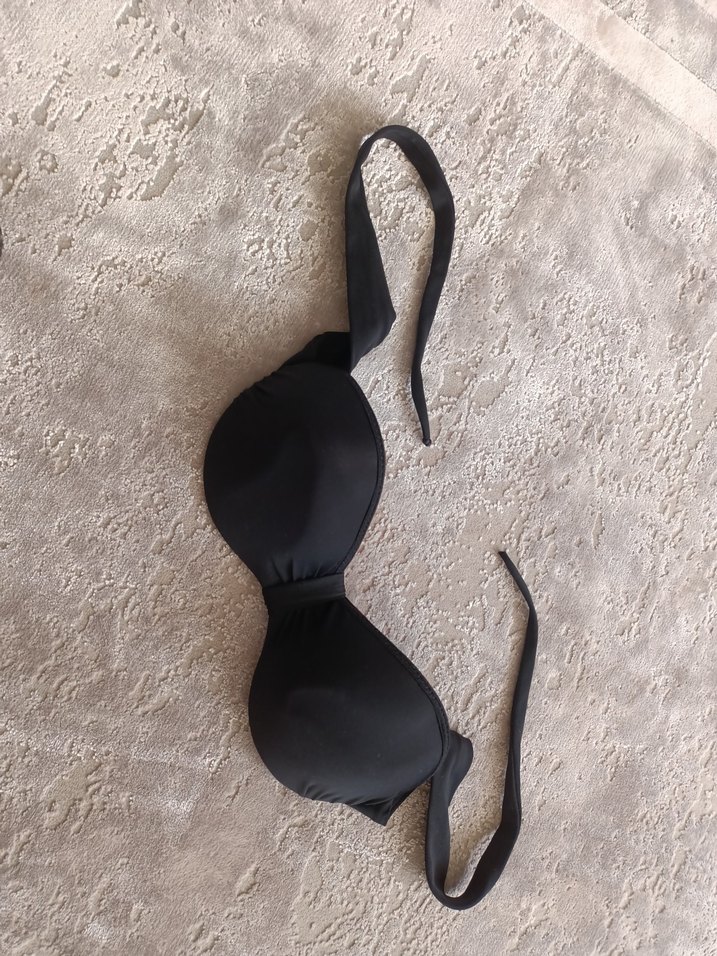Siyah Strappy Midi Bikini Üstü - Görsel 2