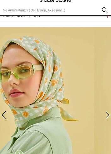 Fresh scarfs ekoseli yesil esarp