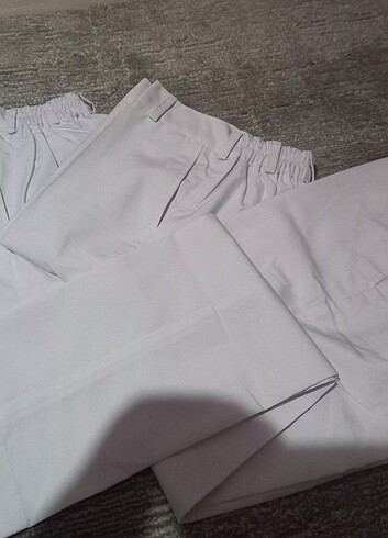 s/m Beden beyaz Renk Beyaz 1 beden lastikli aşcı iş pantolonu 3 adet