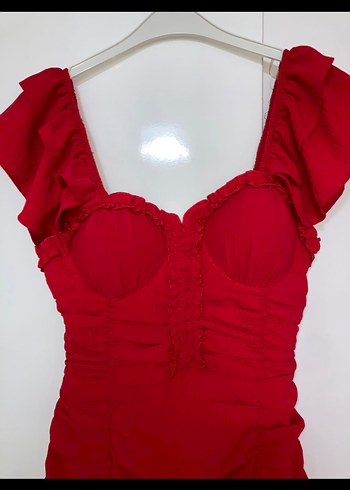 Kırmızı  Mini  Elbise - Görsel 2