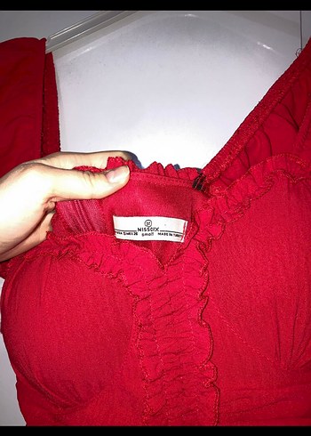 Kırmızı  Mini  Elbise - Görsel 3