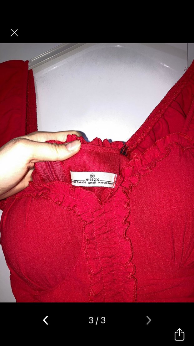 Kırmızı  Mini  Elbise - Görsel 3