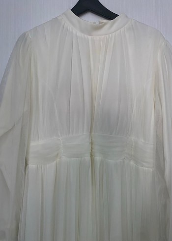 Beyaz tesettür elbise - Görsel 4