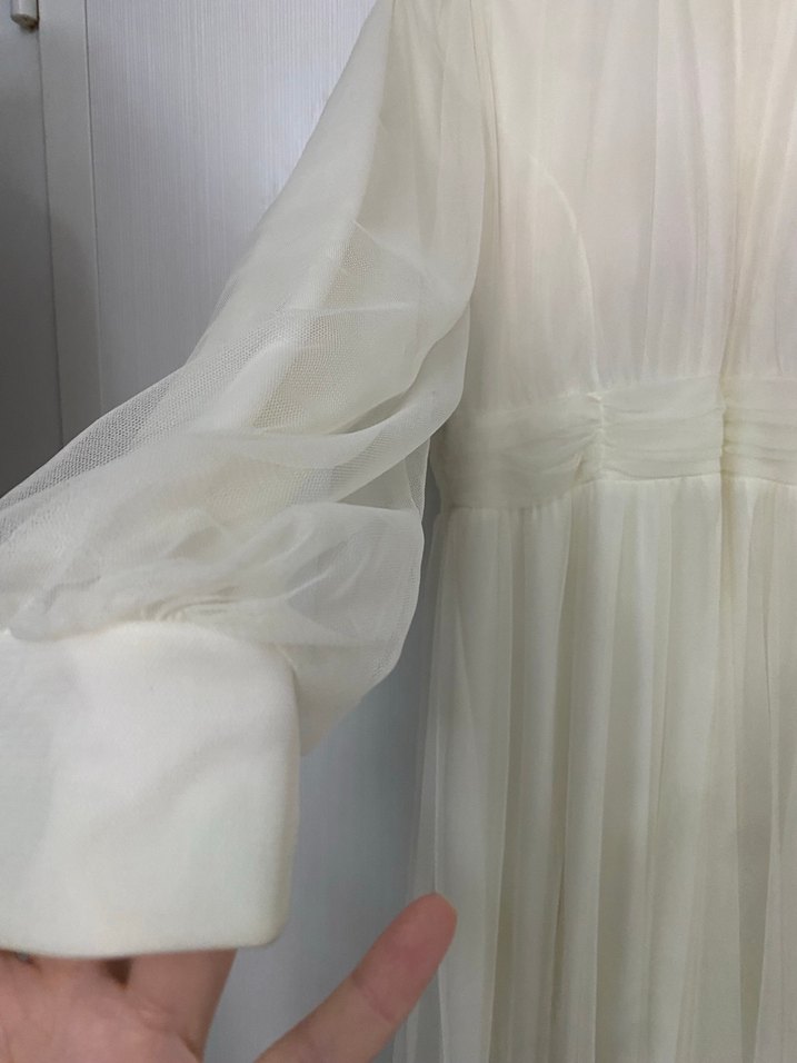 Beyaz tesettür elbise - Görsel 5