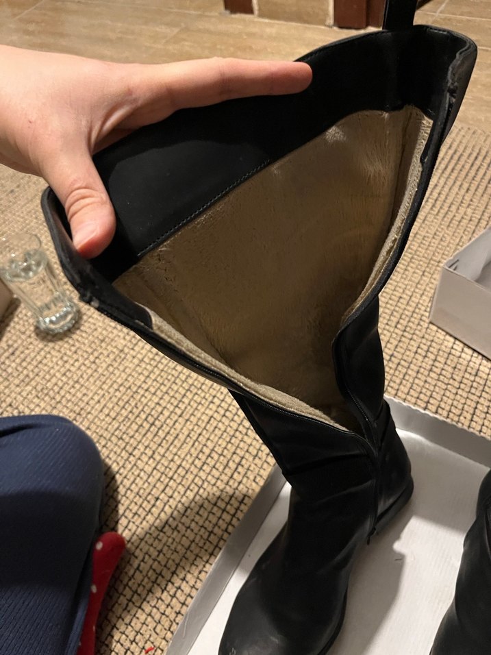 Kadın Siyah Deri Tokalı Dizüstü Çizme - Görsel 2