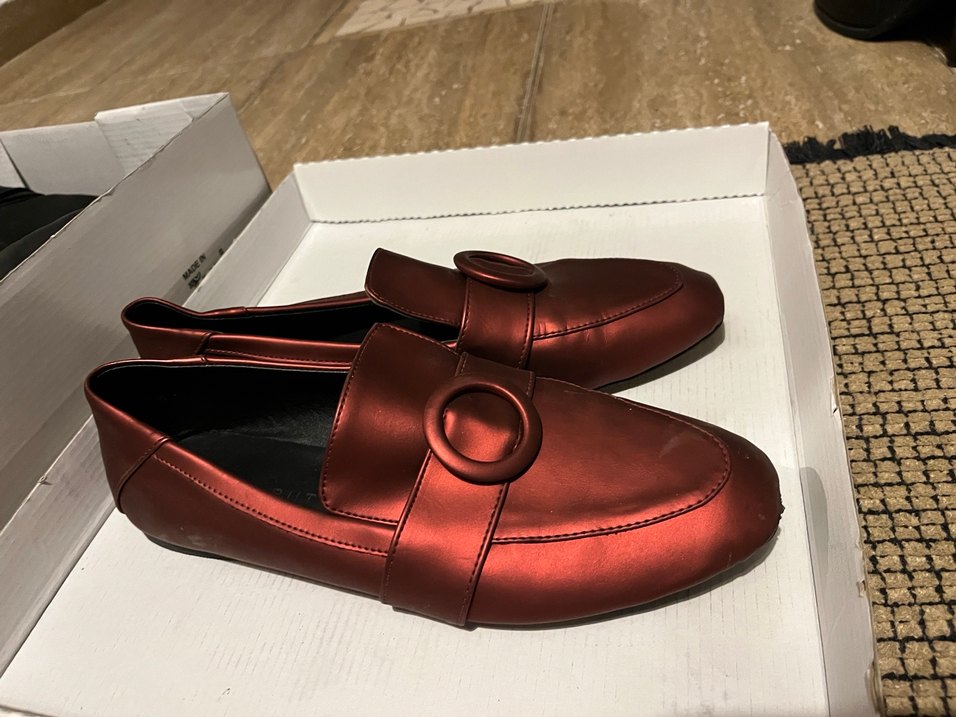 Kırmızı Deri Tokalı Blok Topuklu Kadın Babet - Görsel 5