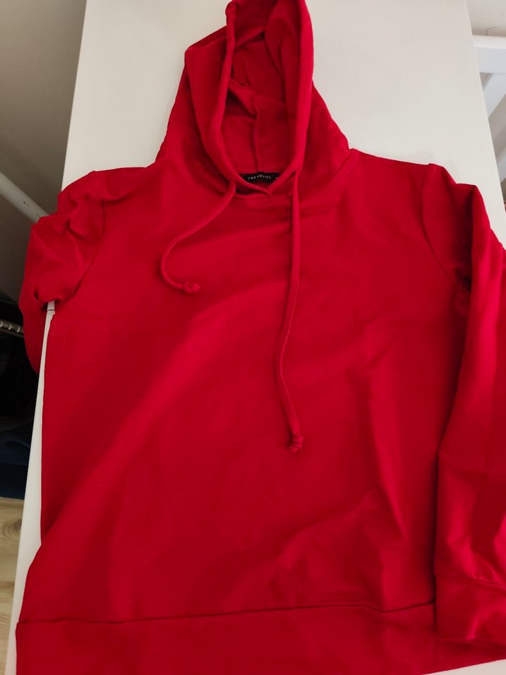 Kırmızı Kapüşonlu Basic Sweatshirt - Görsel 2