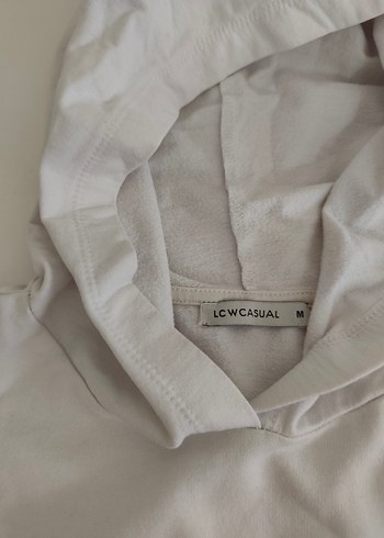 Kapüşonlu Beyaz Baskılı Kadın Sweatshirt - Görsel 4