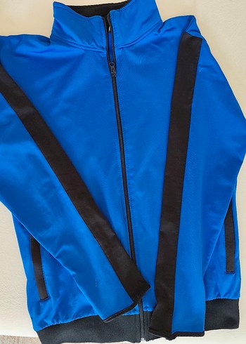 Erkek Çocuk Mavi Fermuarlı Spor Ceket - Görsel 3