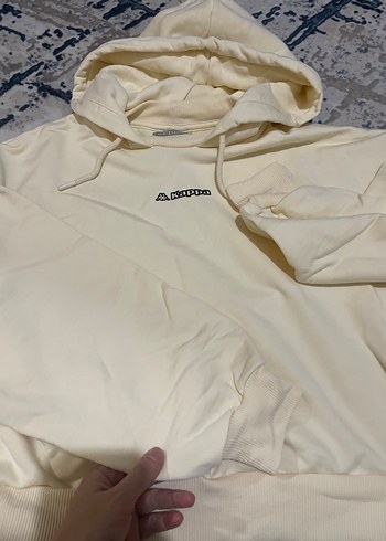 m Beden beyaz Renk Kadın Beyaz Kapüşonlu Street Sweatshirt