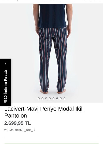 Lacivert Çizgili Erkek Pijama Altı 2 adettir - Görsel 4