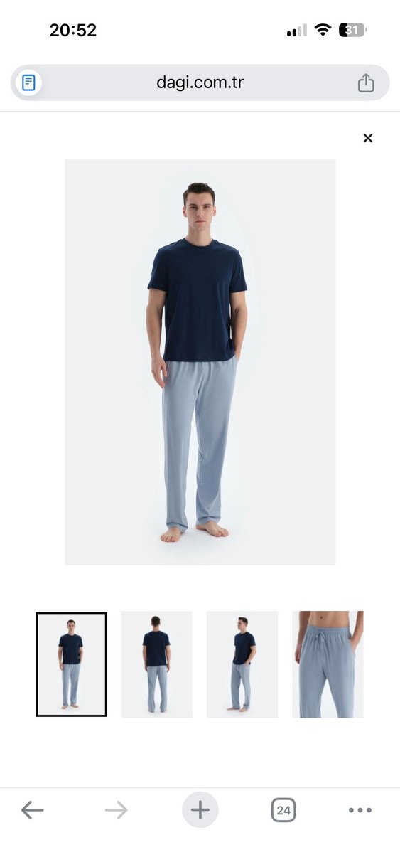 Lacivert Çizgili Erkek Pijama Altı 2 adettir - Görsel 3