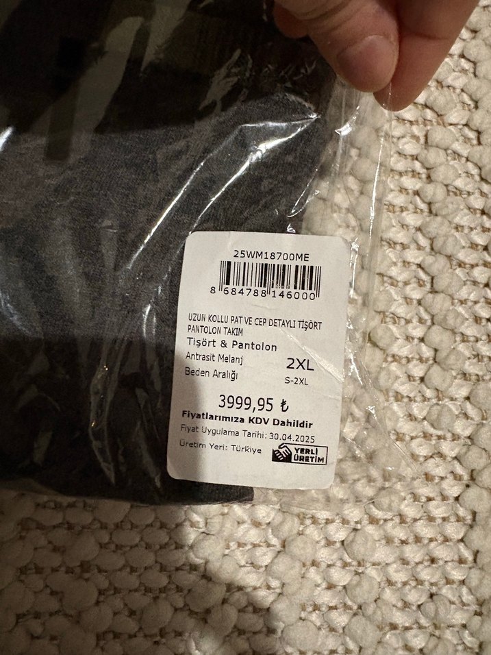 Antrasit Melanj Uzun Kollu Erkek Pijama Takımı - Görsel 5