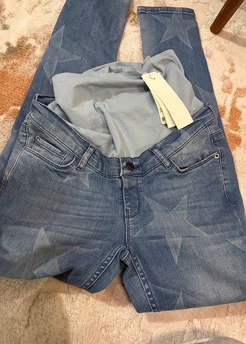 Yıldız Desenli Hamile Kot Pantolon - Görsel 2