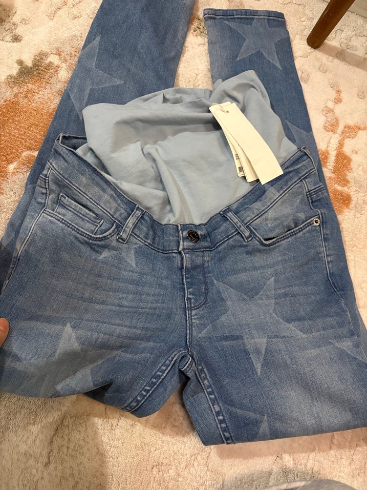 Yıldız Desenli Hamile Kot Pantolon - Görsel 2