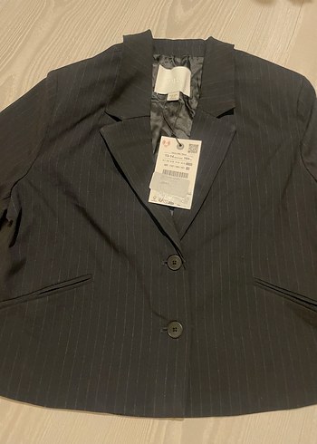 xs Beden Düğmeli Lacivert Midi Kadın Blazer Ceket