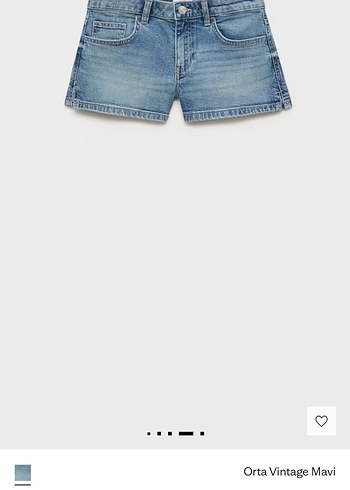 Orta Vintage Mavi Kadın Mini Denim Şort