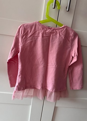 Kız Çocuk Uzun Kollu Tül Detaylı Tişört - Görsel 2