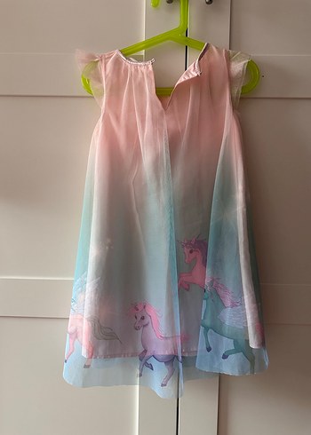 Kız Çocuk Unicorn Tül Elbise - Görsel 3