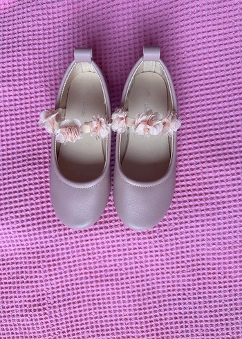 Çiçekli Pembe Kız Çocuk Babet - Görsel 3