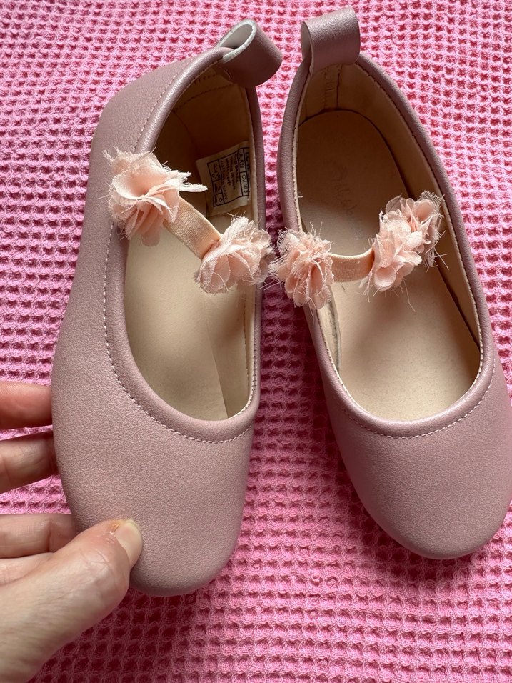 Çiçekli Pembe Kız Çocuk Babet - Görsel 2