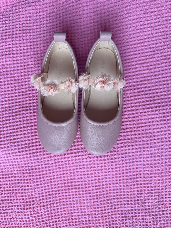 Çiçekli Pembe Kız Çocuk Babet - Görsel 3