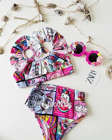 Zara kız çocuk bikinisi unicorn