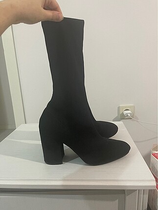 Bershka siyah strec bot topuklu