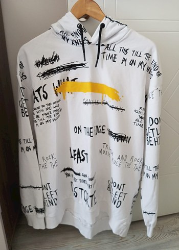 Baskılı Beyaz Sweatshirt xl