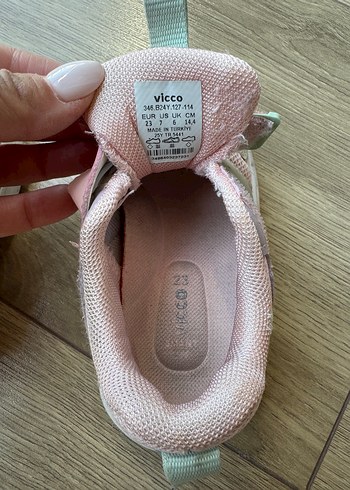 23 Beden Kız Çocuk Pembe Yılan Desenli Cırtcırtlı Spor Ayakkabı