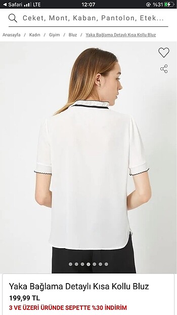 s Beden beyaz Renk Koton inci yakalı tişört