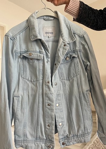 Düğmeli Mavi Rahat Kesim Denim Ceket - Görsel 2