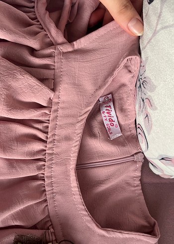 Pembe Fırfırlı Kız Çocuk Bohem Elbise - Görsel 3