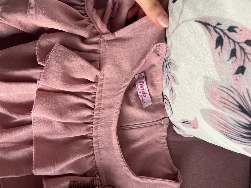 Pembe Fırfırlı Kız Çocuk Bohem Elbise - Görsel 3