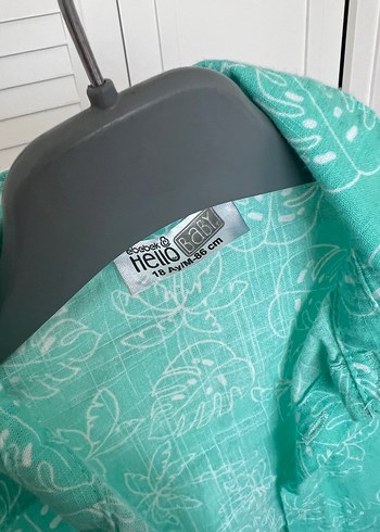 HelloBaby Turkuaz e bebek Kısa Kollu Erkek Çocuk Gömlek