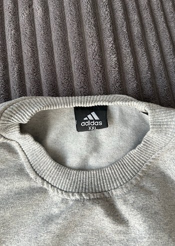Gri Adidas Baskılı Erkek Sweatshirt - Görsel 4