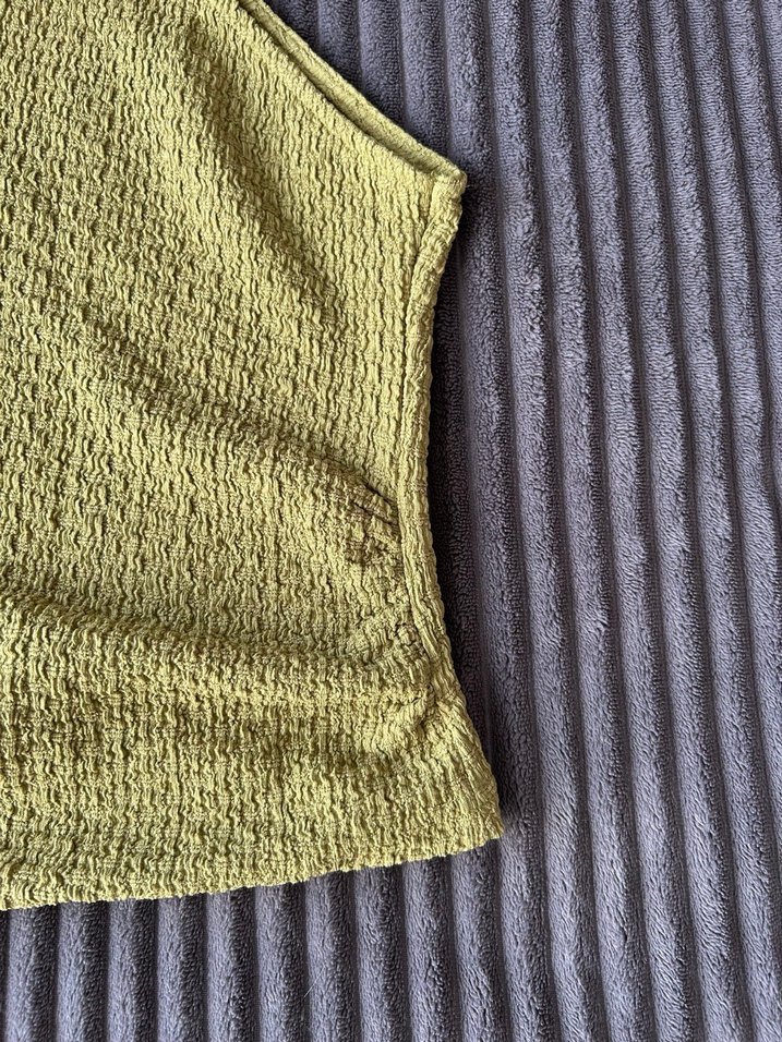 Kadın Sarı Örgü Kolsuz Triko Bluz - Görsel 3