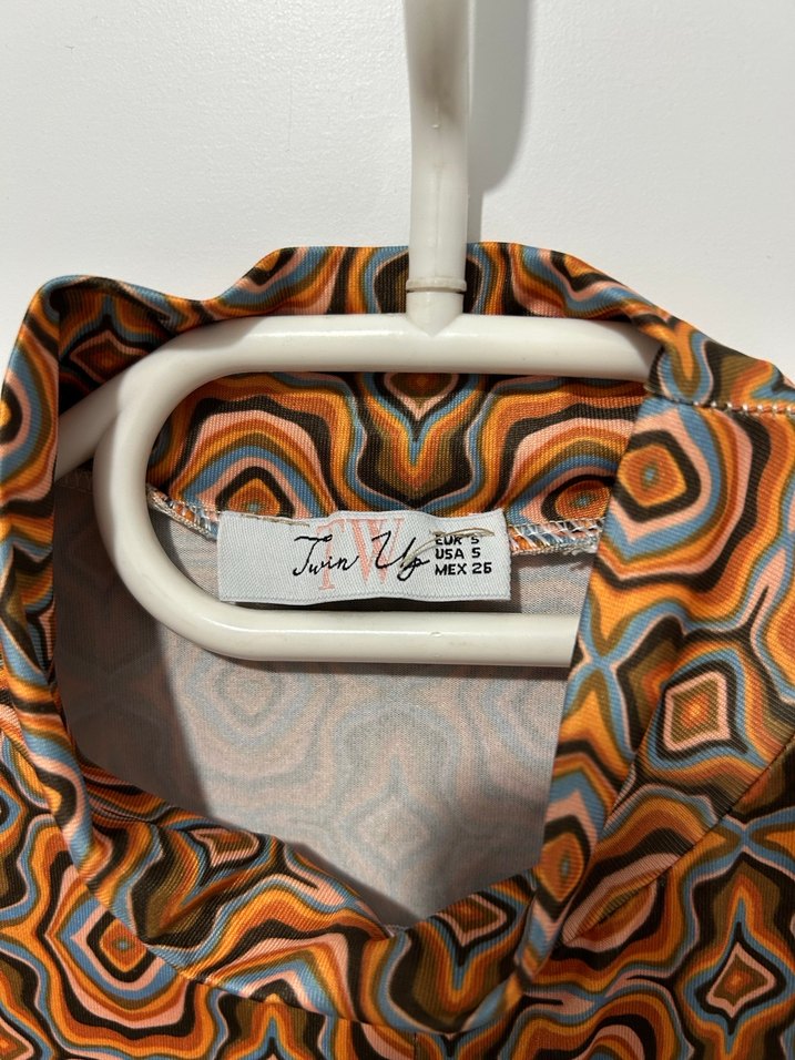 Kahverengi Bohem Uzun Kollu Mini Bluz - Görsel 4