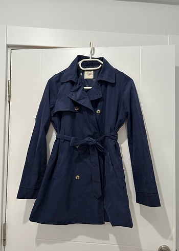 Kadın Lacivert Midi Kemerli Trençkot - Görsel 6