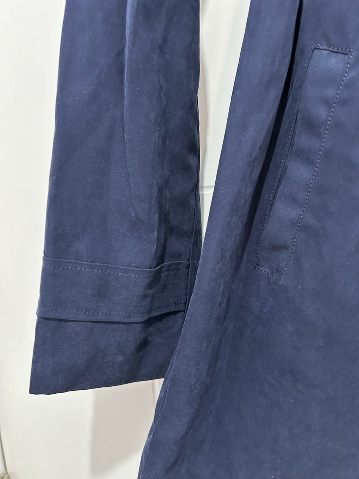 Kadın Lacivert Midi Kemerli Trençkot - Görsel 5