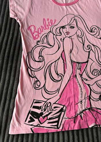 Kadın Pembe Barbie Baskılı Tişört - Görsel 2