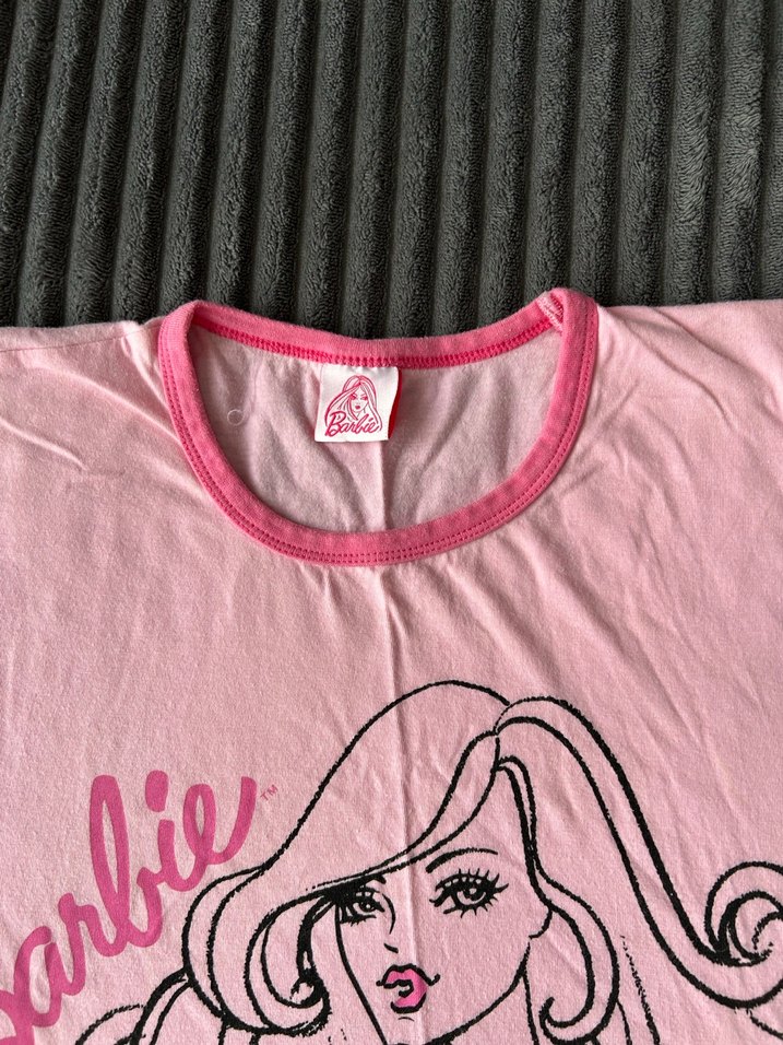 Kadın Pembe Barbie Baskılı Tişört - Görsel 3