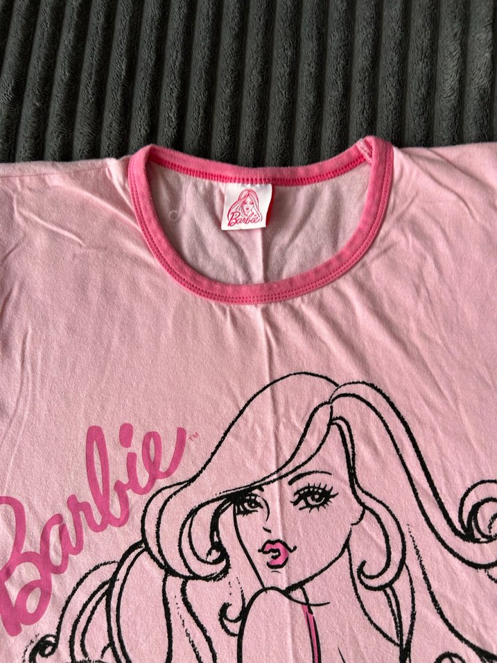 Kadın Pembe Barbie Baskılı Tişört - Görsel 5