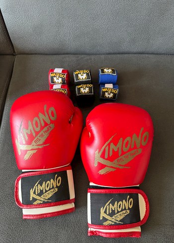 Kırmızı Deri Erkek Boks Eldiveni KİMONO - Görsel 3