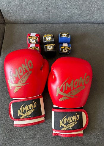 Kırmızı Deri Erkek Boks Eldiveni KİMONO - Görsel 4