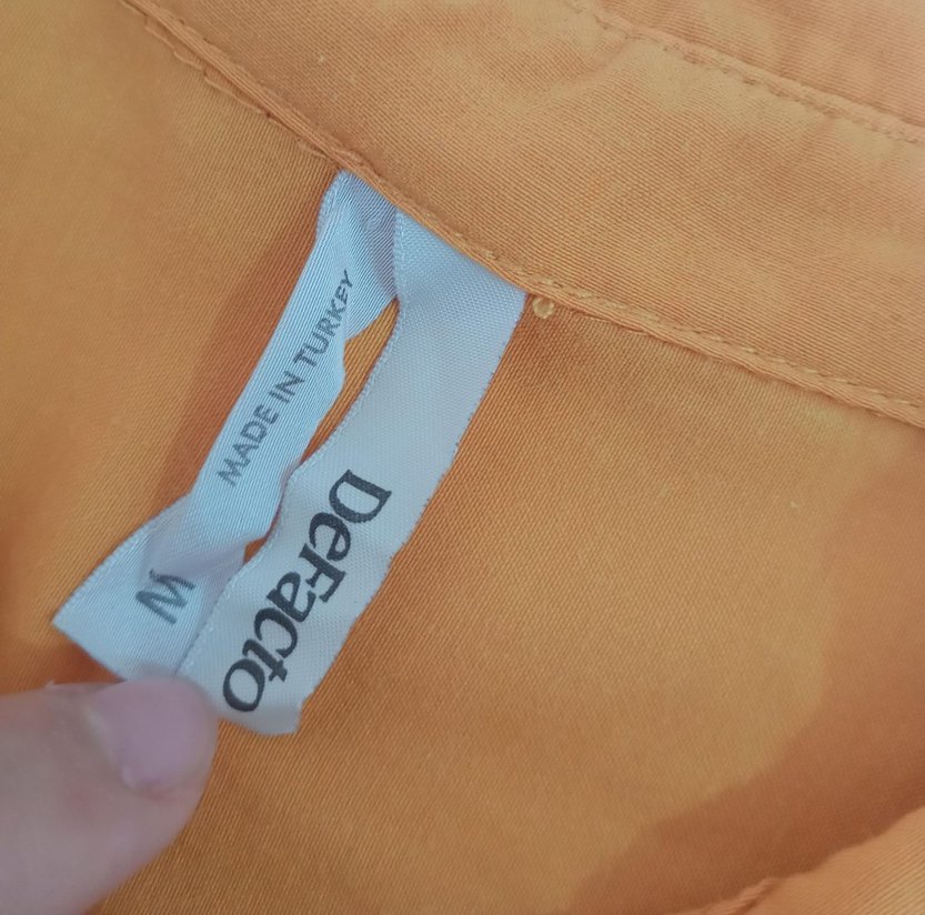 Sarı Uzun Kollu Keten Kadın Gömlek - Görsel 3